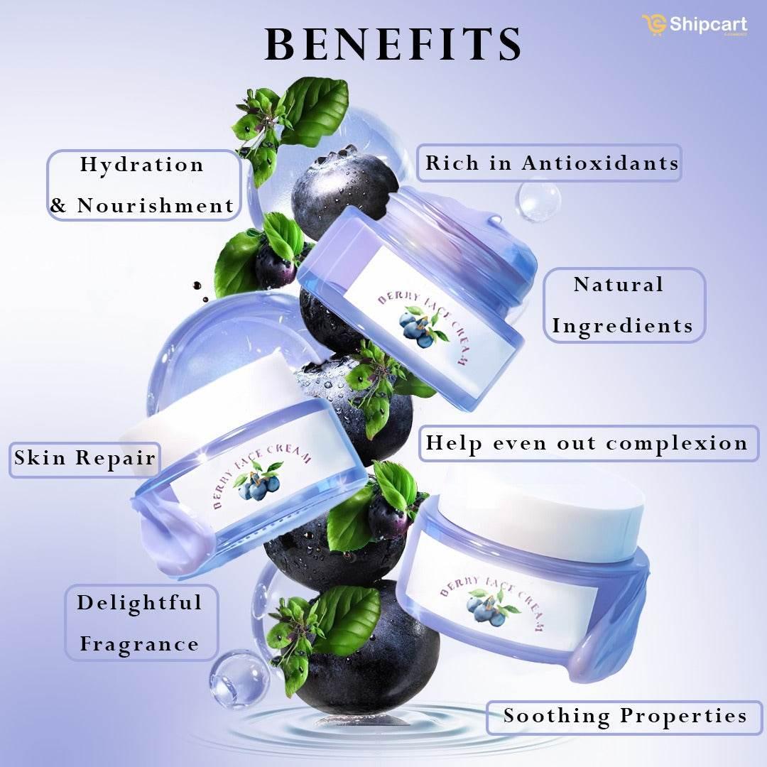 Berry Face Cream – Hydration, Brightening & Skin Repair, 50g - Shipcart Ecommerce Official