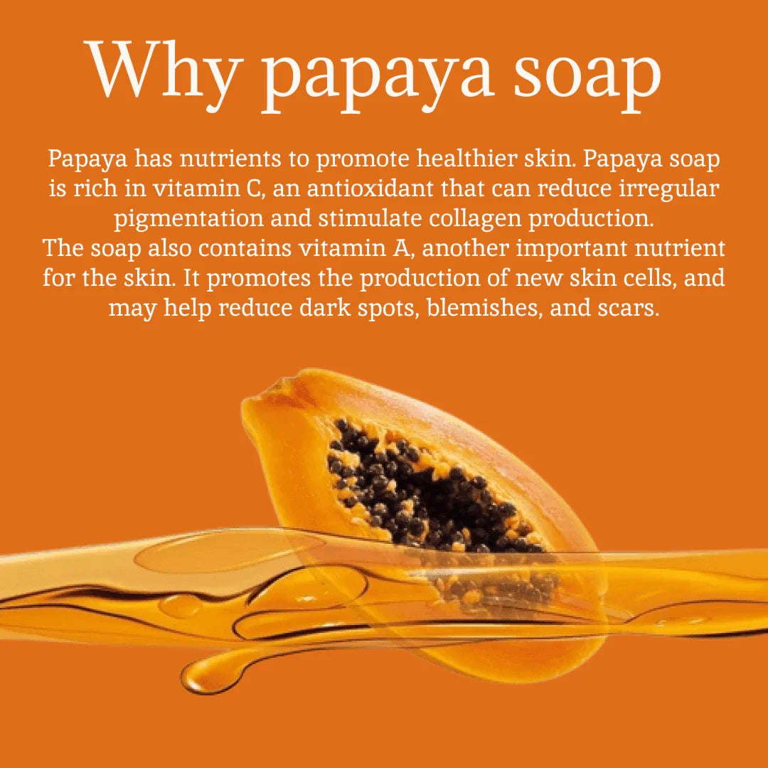 Papaya Glycerine Soap – Skin Brightening & Gentle Exfoliation – Pack of 3, 375g (125g each) - Shipcart Ecommerce Official