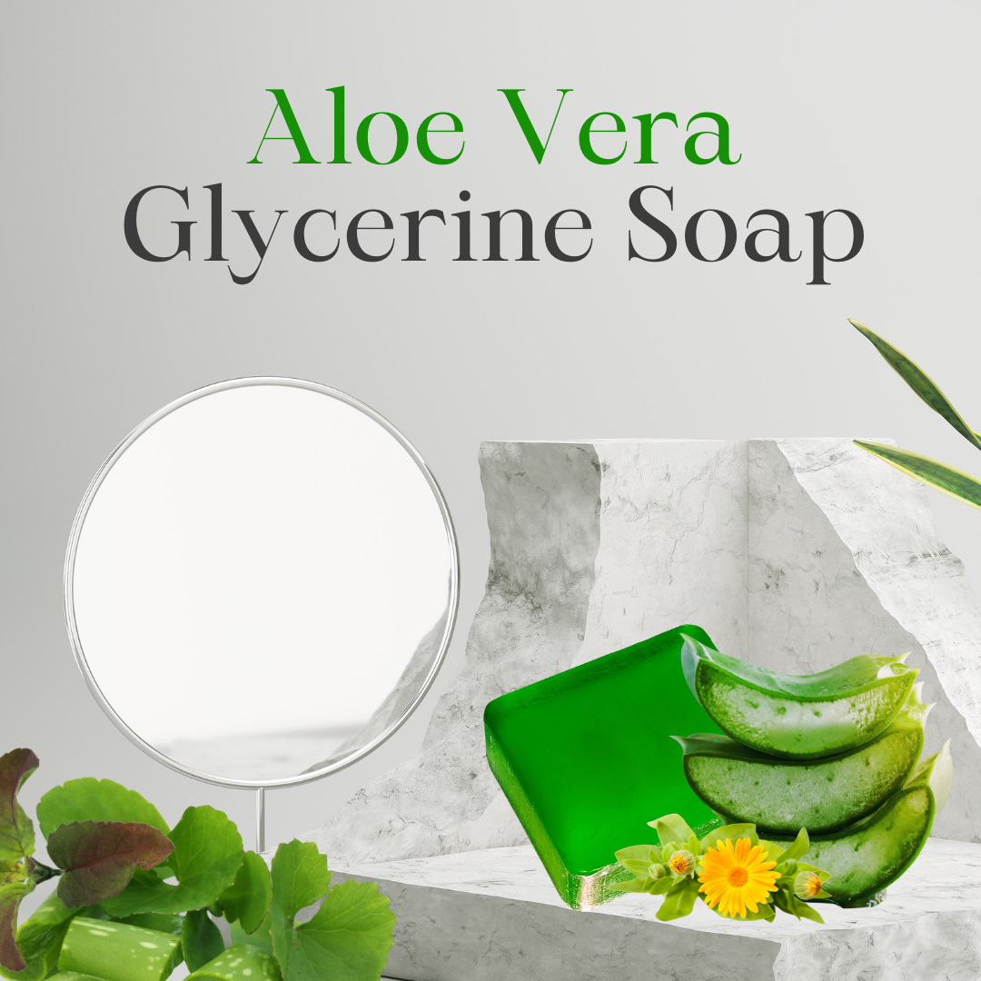 Organic Glycerine Aloe Vera Soap – Deep Hydration, Gentle Cleansing & Skin Brightening, 100g