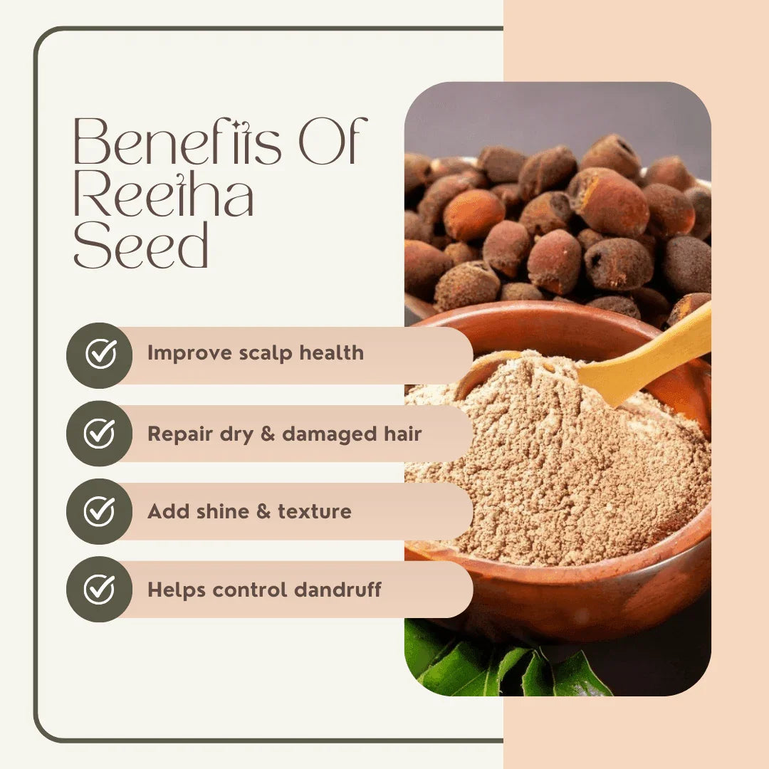 Reetha Hair Pack Powder – Natural Cleanser, Hair Strengthening & Shine, 100g - Shipcart Ecommerce Official
