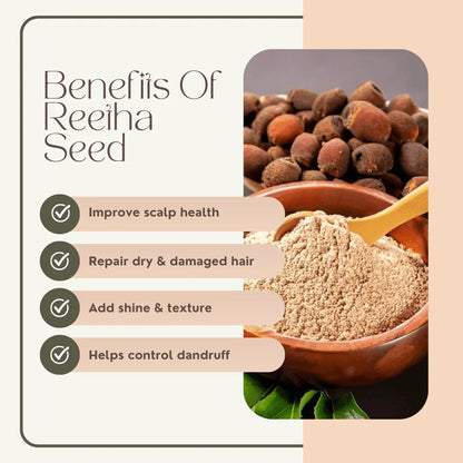 Reetha Hair Pack Powder – Natural Cleanser, Hair Strengthening & Shine, 100g - Shipcart Ecommerce Official