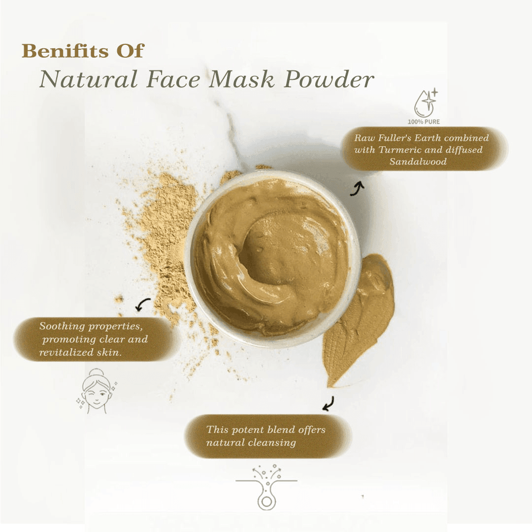 Fuller's Earth Face Pack Powder – Deep Cleansing, Oil Control & Skin Brightening, 100g - Shipcart Ecommerce Official