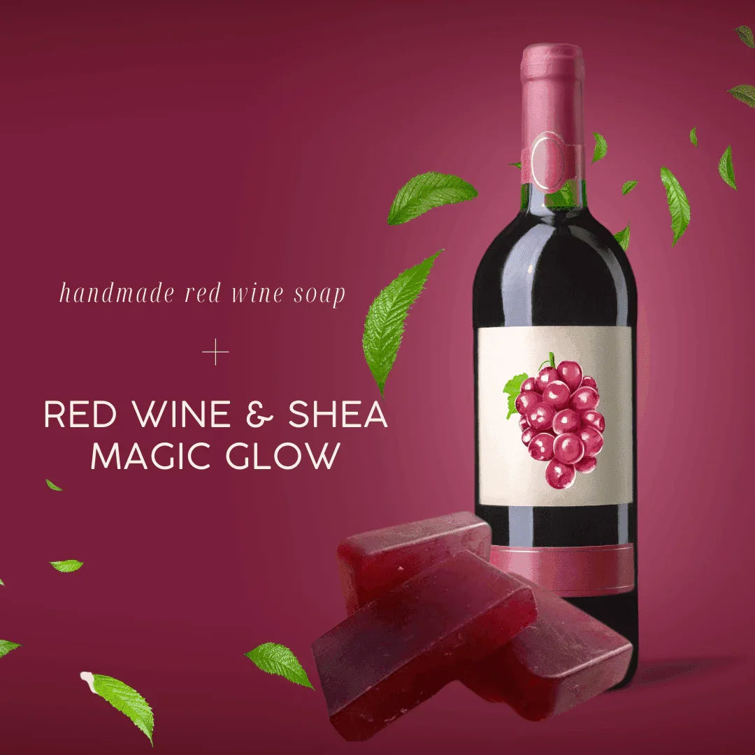 Red Wine Glycerine Soap – Anti-Aging & Skin Glow – Pack of 3, 375g (125g each) - Shipcart Ecommerce Official