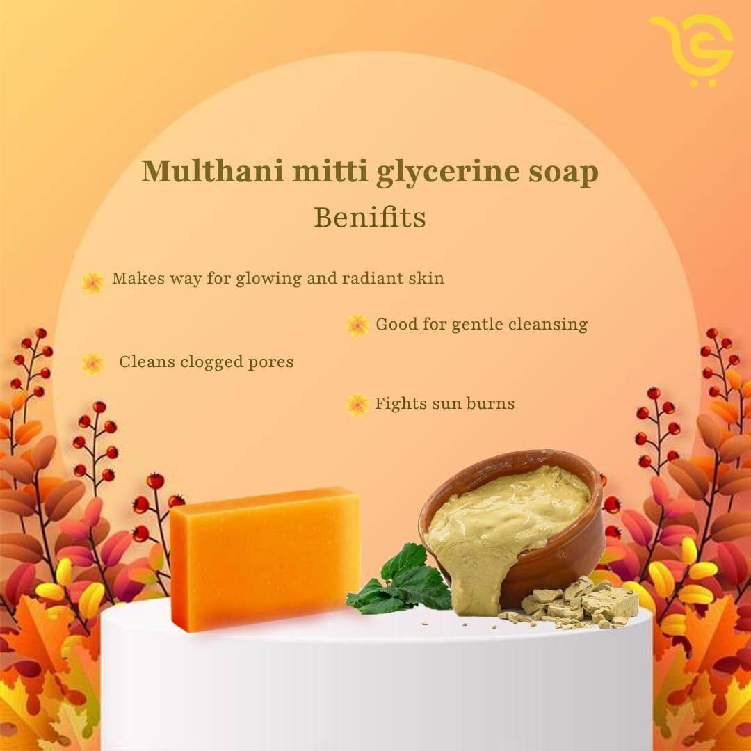 Multani Mitti Special Glycerine Soap – Oil Control & Skin Purifying – Pack of 3, 375g (125g each) - Shipcart Ecommerce Official